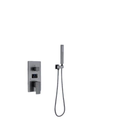 隐藏式花洒套装淋浴洒数显灰全套枪智能暗装花瀑布卫生间浴室花洒 商品图2