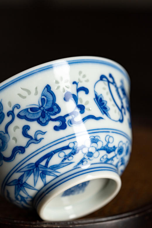 富玉窑  景德镇全手工青花玲珑富贵平安手作茶器品茗杯主人杯 商品图2