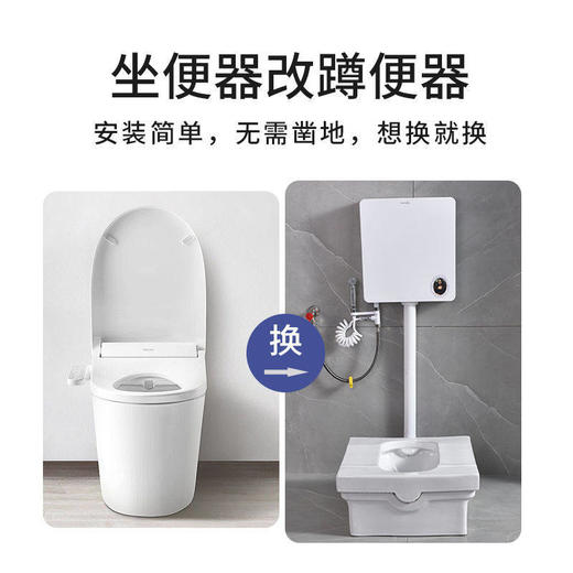器免不磊台明装蹲坑马桶陶瓷便器蹲改一体家用便卫生间挖坑整套蹲 商品图3