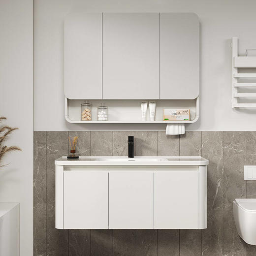 组合铝蜂窝陶瓷台侧格圆弧浴室柜盆柜一体洗脸盆洗手池卫生间洗漱 商品图3