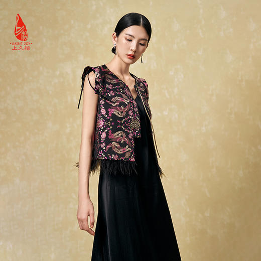 SAINTJOY/上久楷女式宋锦马甲 凤凰于飞CY1044207031 商品图0