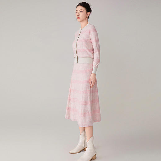 【hrf】全新升级【铂金会员404/天猫539/差价135】(33017) 洛诗琳2024初秋轻熟穿搭两件套小香风撞色羊毛针织套装裙 商品图1