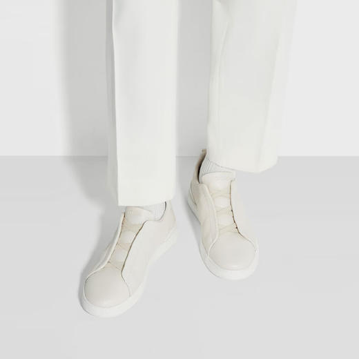 ZEGNA 杰尼亚 男士鹿皮 Triple Stitch™ 休闲运动鞋 米白色 LHCVO S4667Z PAN 商品图3