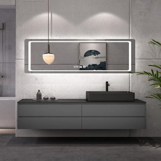 岩板洗手盆柜盆智能洗脸盆洗漱卫生间浴室柜组合台上现代黑色轻奢 商品图3