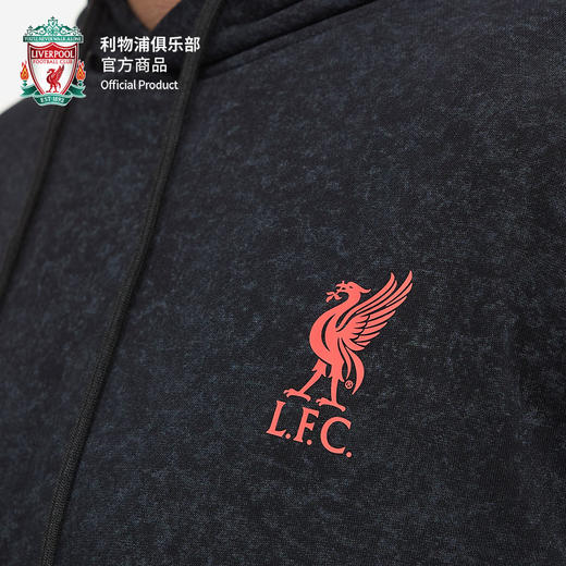 【官方正版】利物浦俱乐部 | 深灰简约保暖胶印字母运动休闲卫衣 商品图4