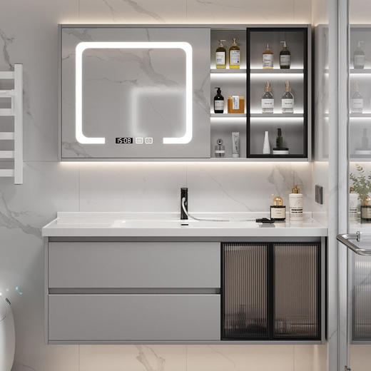 柜盆组合轻奢一体台洗脸盆洗漱浴室柜洗手台陶瓷面盆洗手间卫生间 商品图0