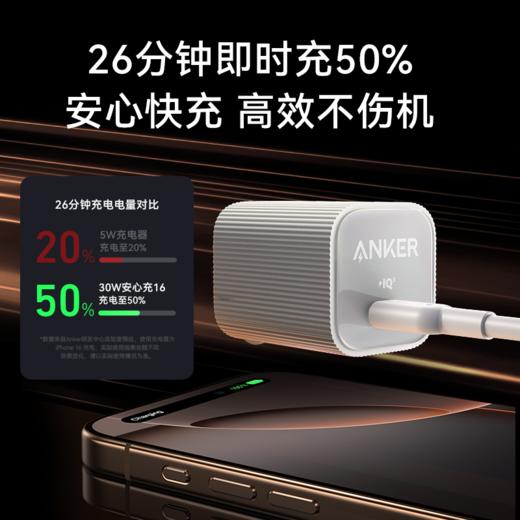 【新品】Anker安克安心充16升级款35W可折叠脚插手机充电器头氮化镓芯片智能控温不伤机适配苹果iphone16/15promax A2339 商品图8