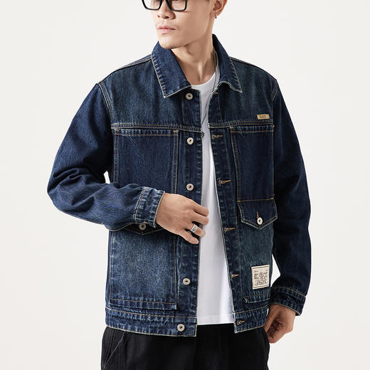【新款DQ】大依优型大码牛仔外套新款牛仔衣青年百搭上衣潮款加肥加大胖子潮流 商品图5
