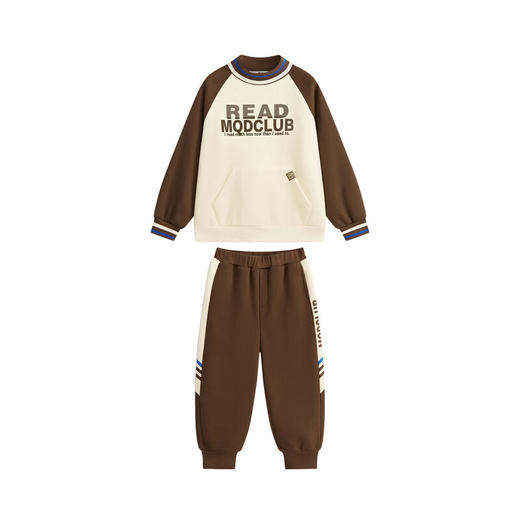 【MQD】童装上衣裤男大童冬学院风撞色插肩袖运动套装 商品图2