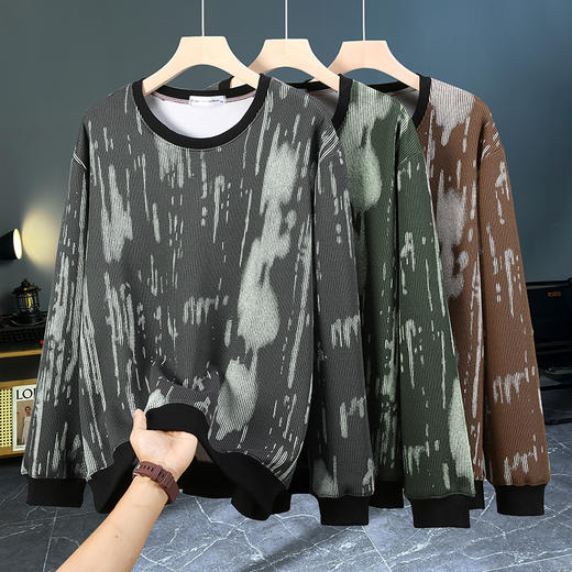 【特大码】【新款DFF】大依优型大码圆领卫衣男宽松休闲上衣胖子加肥加大男士潮流 商品图4