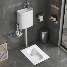 蹲厕所超薄存水便盆式无弯卫浴13cm带便器卫生间蹲弯蹲坑18cm