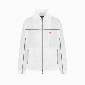 EMPORIO ARMANI 阿玛尼 男士带拉链和滚边的尼龙短防晒衣 白色 EM000176 AF10496 U0003