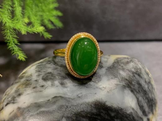 【御珠宫坊】金镶碧玉戒指 商品图2