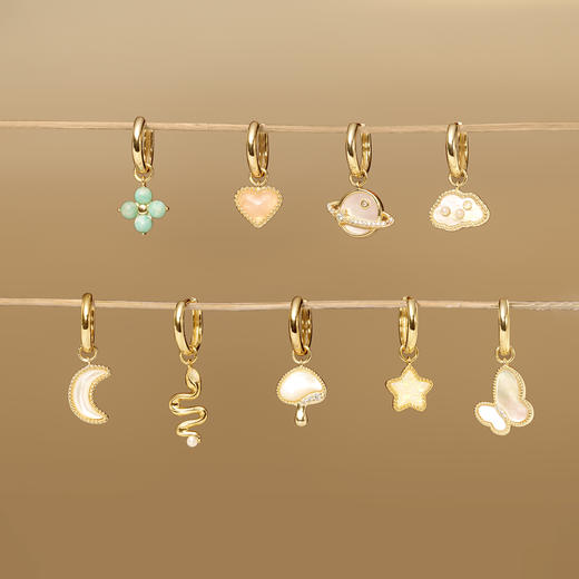 ARSIS银饰｜幸运符号系列 幸运符号耳环 单只金色 商品图8