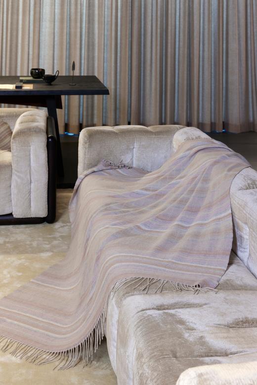 西藏手工艺氆氇植物染羊绒流苏披肩SJF95W554E 商品图3