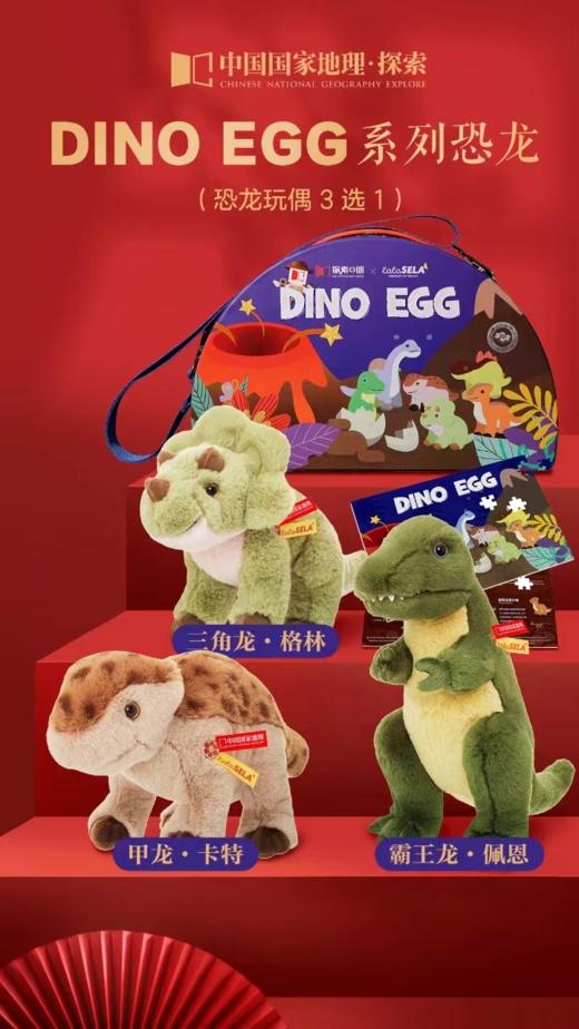 中国国家地理联名款玩偶：甲龙+三角龙+霸王龙 生日礼物 商品图0