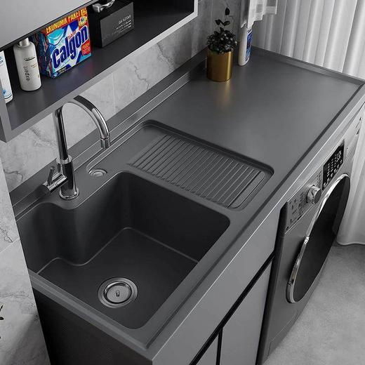 卫生间滚筒浴室柜洗衣机一体洗衣衣柜洗台盆搓板柜带阳台池槽 商品图2