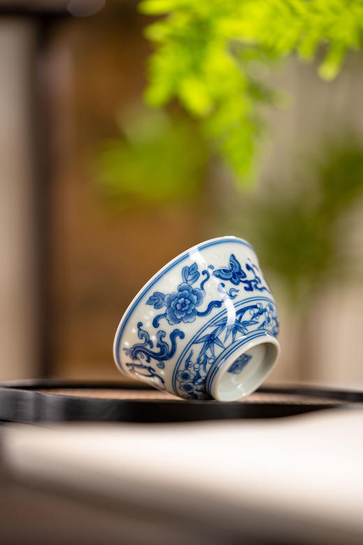 富玉窑  景德镇全手工青花玲珑富贵平安手作茶器品茗杯主人杯 商品图1