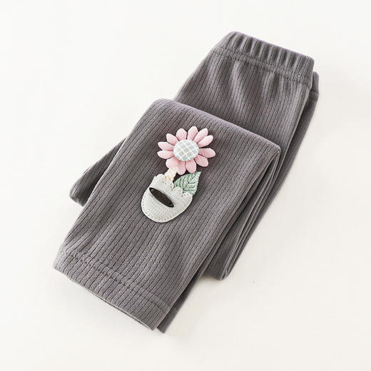 立减40【舒适德绒提花打底裤，亲肤柔软，简约清新】儿童打底裤秋季新款 女童德绒薄款 宝宝外穿花边长裤 女孩裤子-QQ#异业福利 商品图3