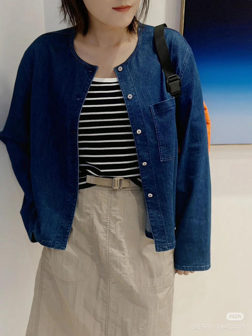 【11月6日 上午12:00 秒杀】返场 好轻巧一件 素然k*ee 宽松圆领 进口环保牛仔棉 软牛仔外套 商品图1