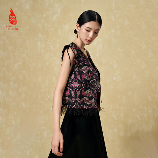 SAINTJOY/上久楷女式宋锦马甲 凤凰于飞CY1044207031 商品图2
