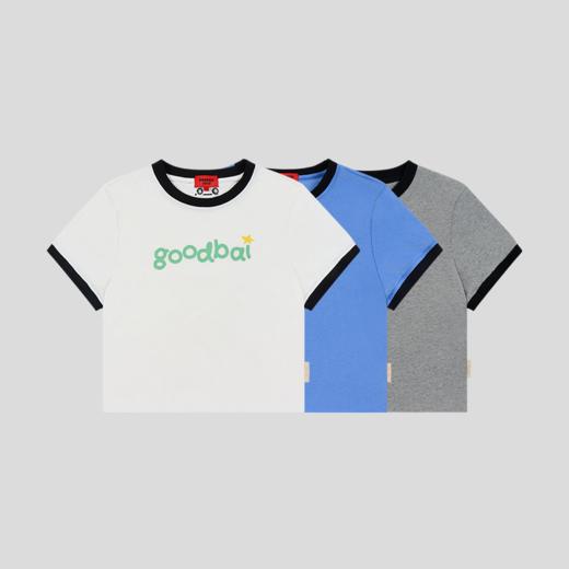 GOODBAI GOODEES印花logo撞色卷边正肩短袖T恤 商品图1