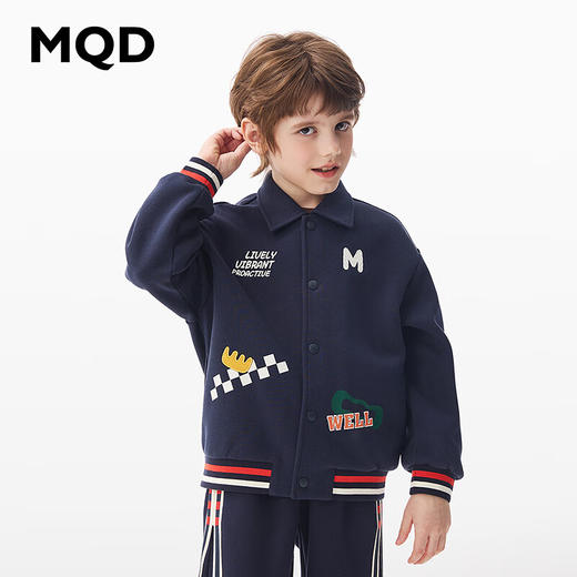 【MQD】童装男大童春新款学院风潮酷穿搭字母休闲翻领外套 商品图1
