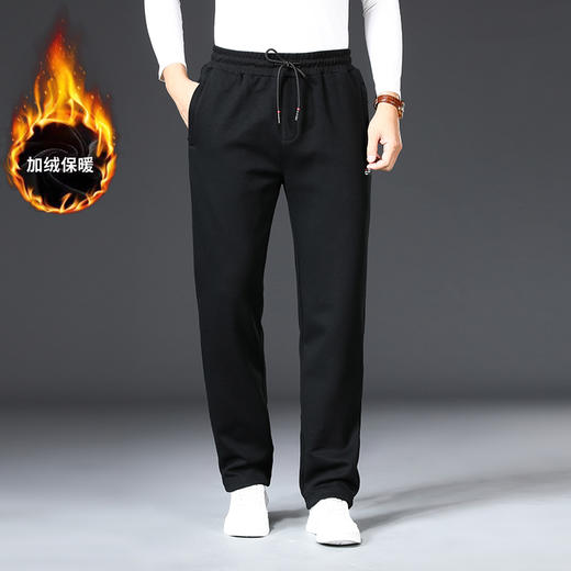 【加绒】【新款DZP】大依优型大码男装加绒直脚直口运动裤运动休闲长裤加肥加大弹力舒适 商品图1