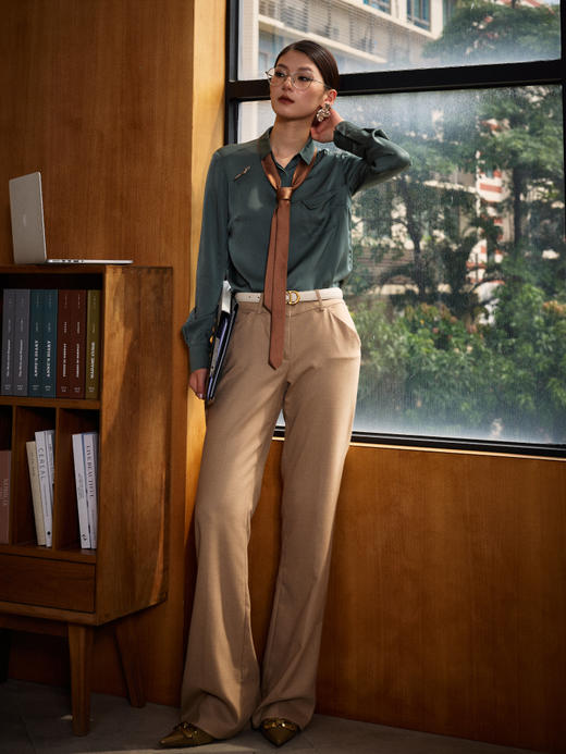 J83A3343颈袖添香2019春秋新款时尚OL职业装套装修身正装职场气质女装女J83A3343 商品图3