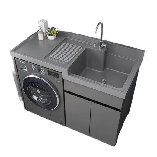 浴室柜搓板卫生间带柜台盆衣柜一体池槽洗滚筒洗衣阳台洗衣机高低 商品图4