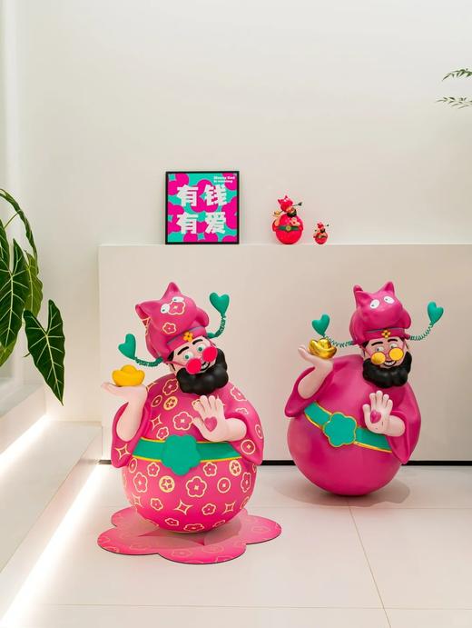 《四喜财神》80cm-洋玫红印花 商品图3