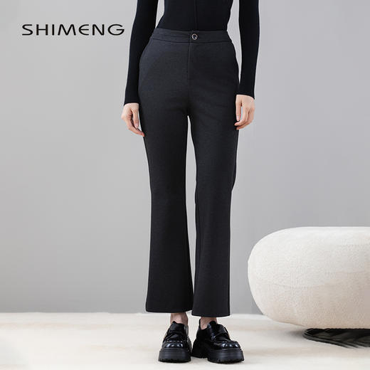 SKK8BD061诗梦女装黑灰色喇叭裤 商品图0