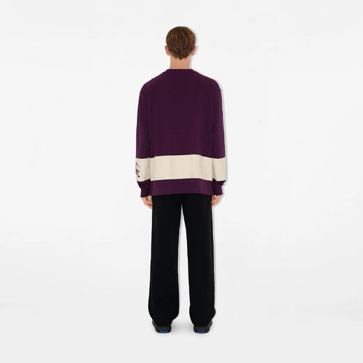 BURBERRY 巴宝莉 男士马术骑士徽标条纹棉质卫衣 紫色 8091890 C1162 商品图3