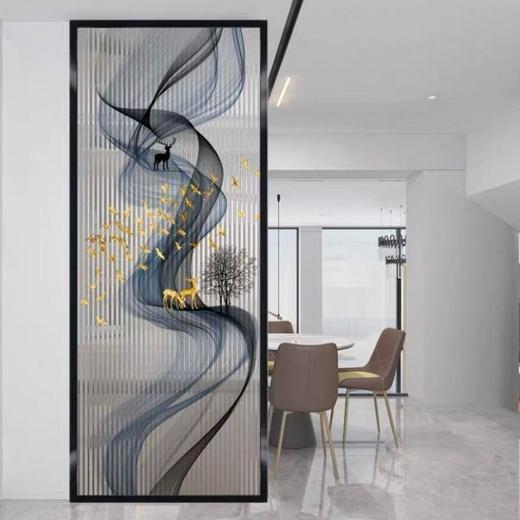 隔断长虹客厅屏风时尚过道入户屏风隔断超白走廊遮挡钢化玻璃艺术 商品图3