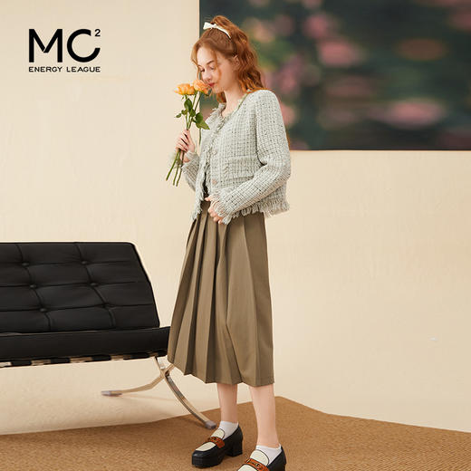 mc2流苏粗花呢小香风外套女2024新款时尚圆领亮片气质高级感上衣 商品图1