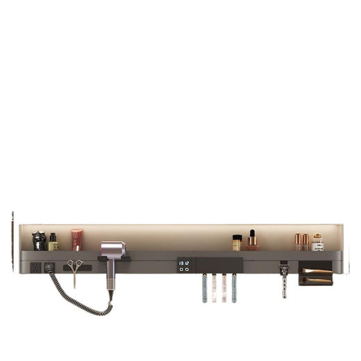 卫生间牙刷一体浴室镜氛围层板消毒智能柜带多功能架镜柜灯吹风机 商品图4