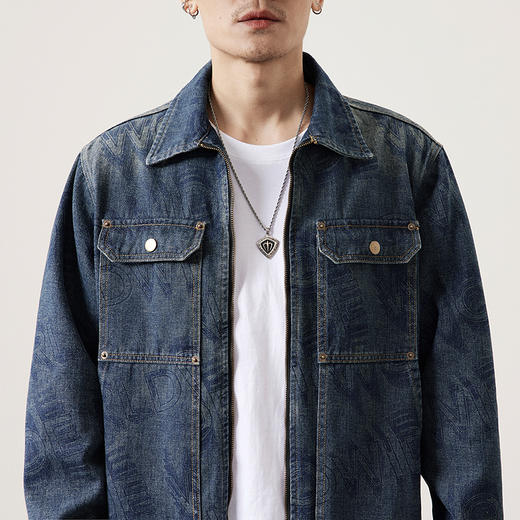 【新款DQ】大依优型大码牛仔外套新款牛仔衣青年百搭上衣潮款加肥加大胖子潮流 商品图7