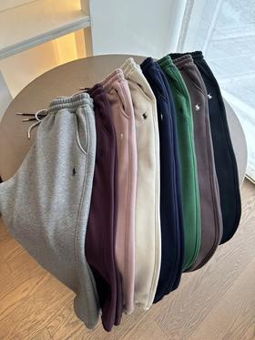 男女同款拉F小马秋冬加绒卫裤保暖复合奥粒绒