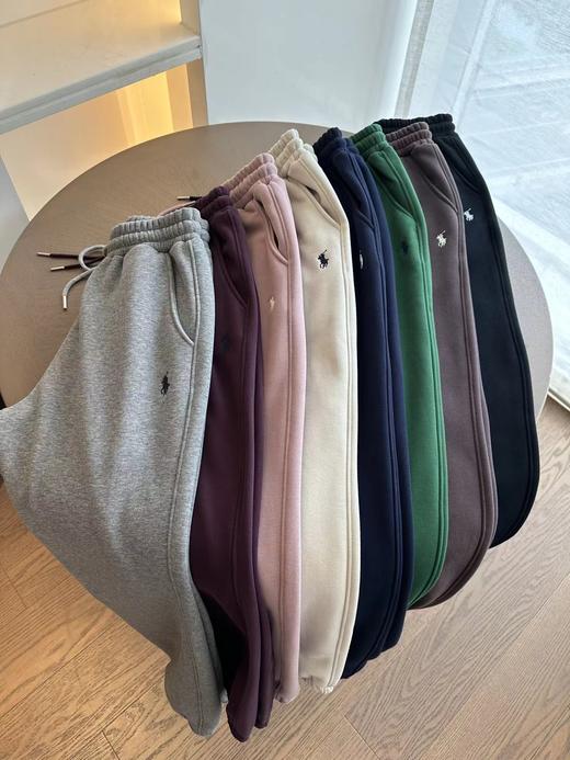 男女同款拉F小马秋冬加绒卫裤保暖复合奥粒绒 商品图0