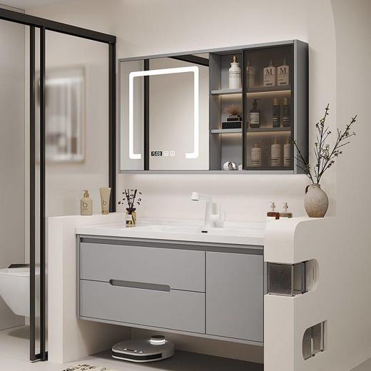 洗手池组合卫生间陶瓷洗手洗漱浴室柜橡木洗脸盆烤漆一体洗手盆 商品图1