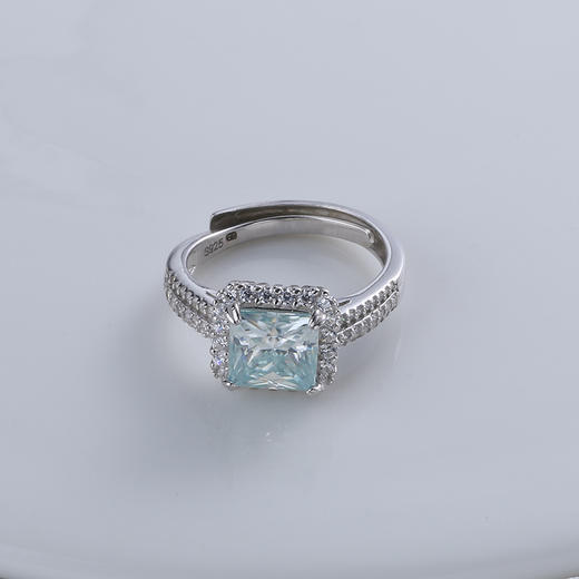 【宏艺珠宝】雾入松海莫桑钻·银s925戒指 商品图2