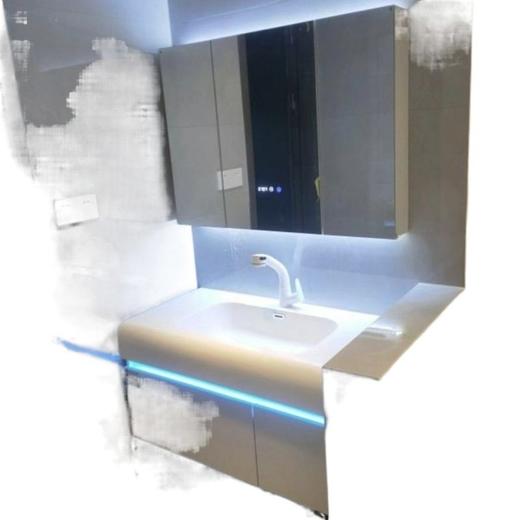 洗漱卫生间台洗脸盆一体奢风浴室柜网红洗手盆智能柜组合可丽耐轻 商品图4