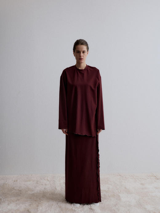 VC｜AW24111 Venus jersey top 针织上衣 [ 白 / 酒红 ] 商品图4