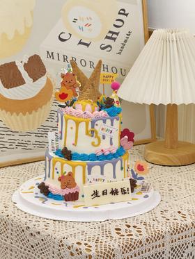 多巴胺主题 双层蛋糕 