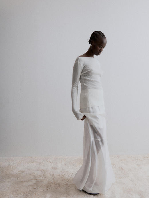 VC｜AW24145 Cedar flared skirt [ 黑 / 白 ] 商品图5