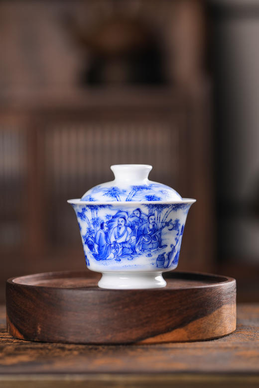 铭墨-竹林七贤二才盖碗 商品图1