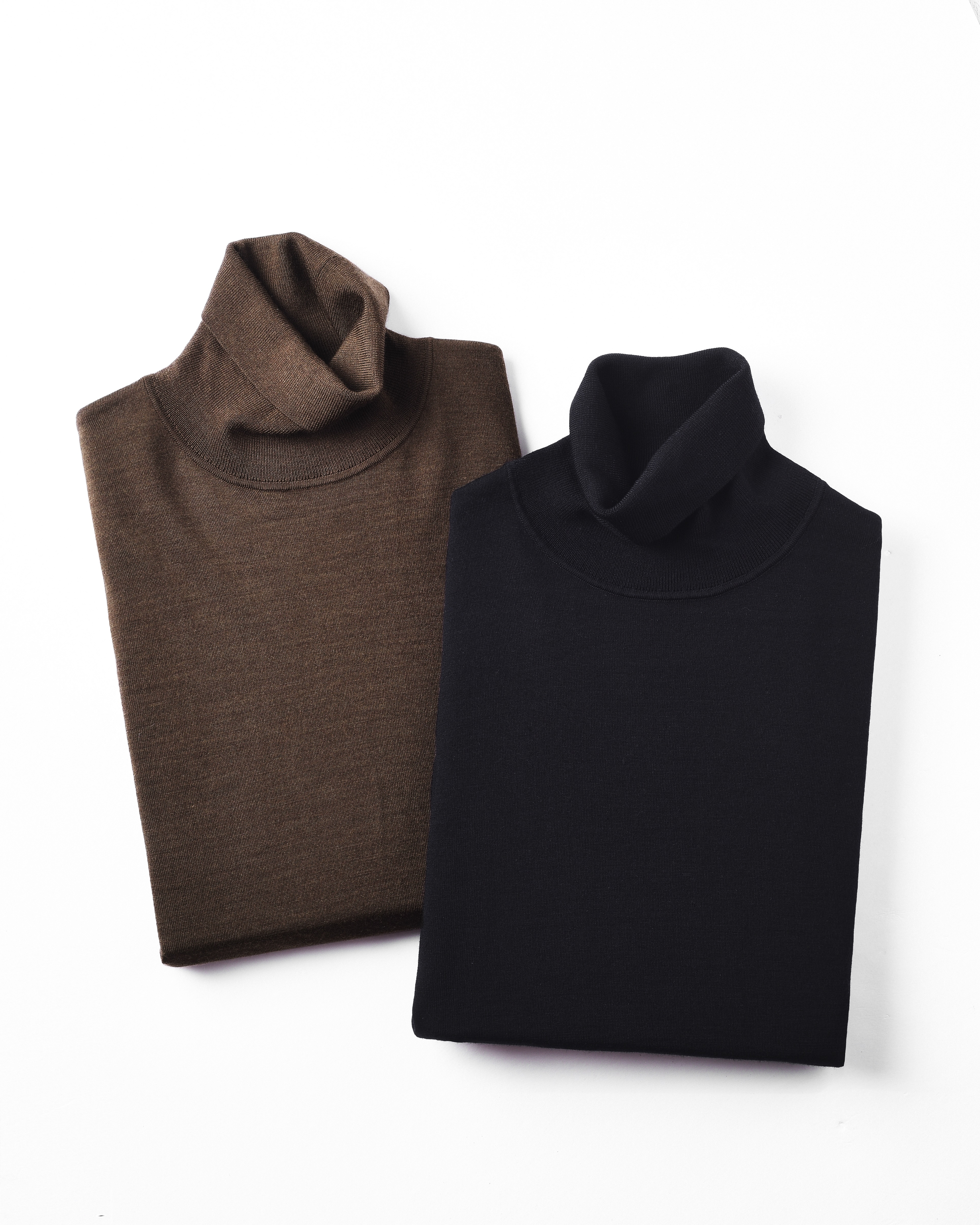 Carta Moneta 140支塔斯马尼亚羊毛双翻高领针织衫「2色可选」