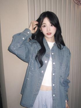 盐系青春感 ｜泼墨牛仔衬衫也太显白啦！！！