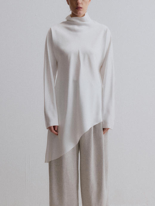 VC｜AW24125 Kalisa asymmetric blouse [ 黑 / 白 / 棕 ] 商品图4