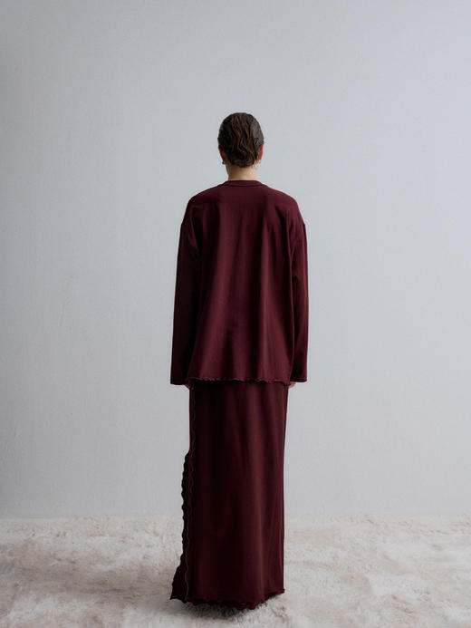 VC｜AW24111 Venus jersey top 针织上衣 [ 白 / 酒红 ] 商品图6